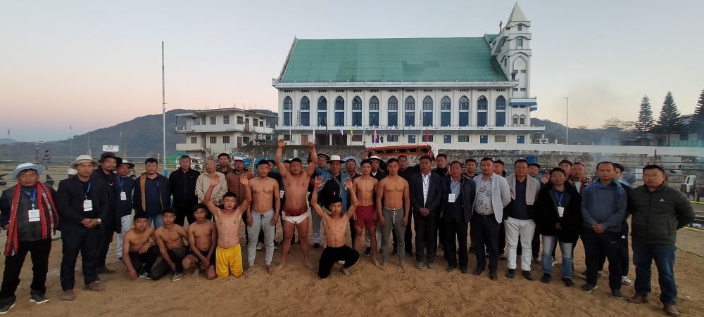 PWA champion Basayi Keyho along with others winners, PWA officials and management officials on January 13 at Phek village. (Morung Photo)